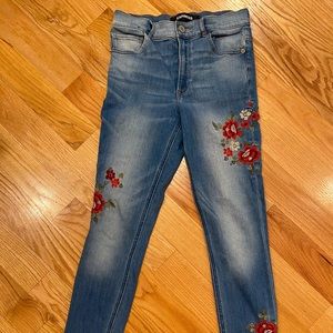 Express Jegging High Waist Jeans w/ Flowers